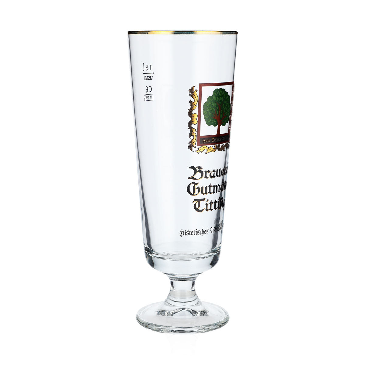6 verres à bière Gutmann Titting 0,5 l, forme « coupe », motif arbre et brasseur – Vue 3