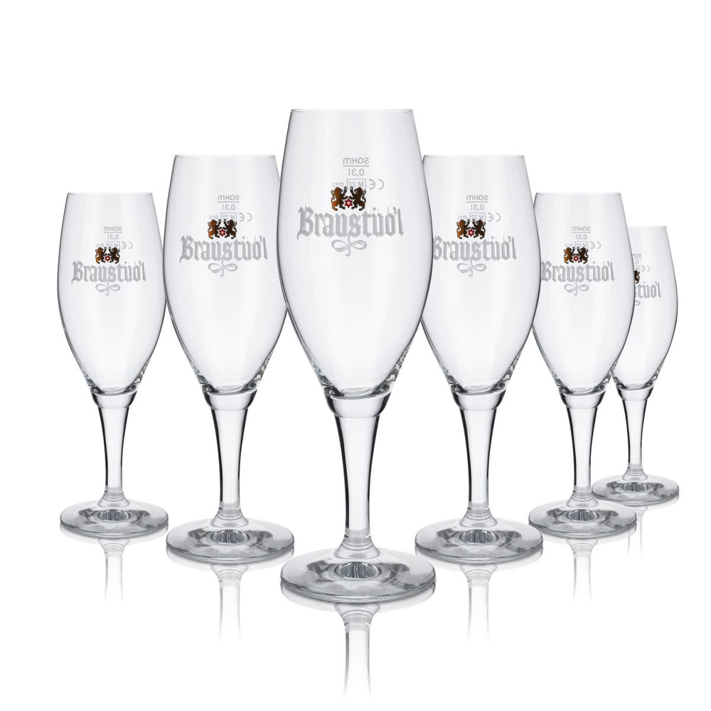 6x verre Braustübl 0,3l coupe pils tulipe verre à bière set brasserie de Darmstadt