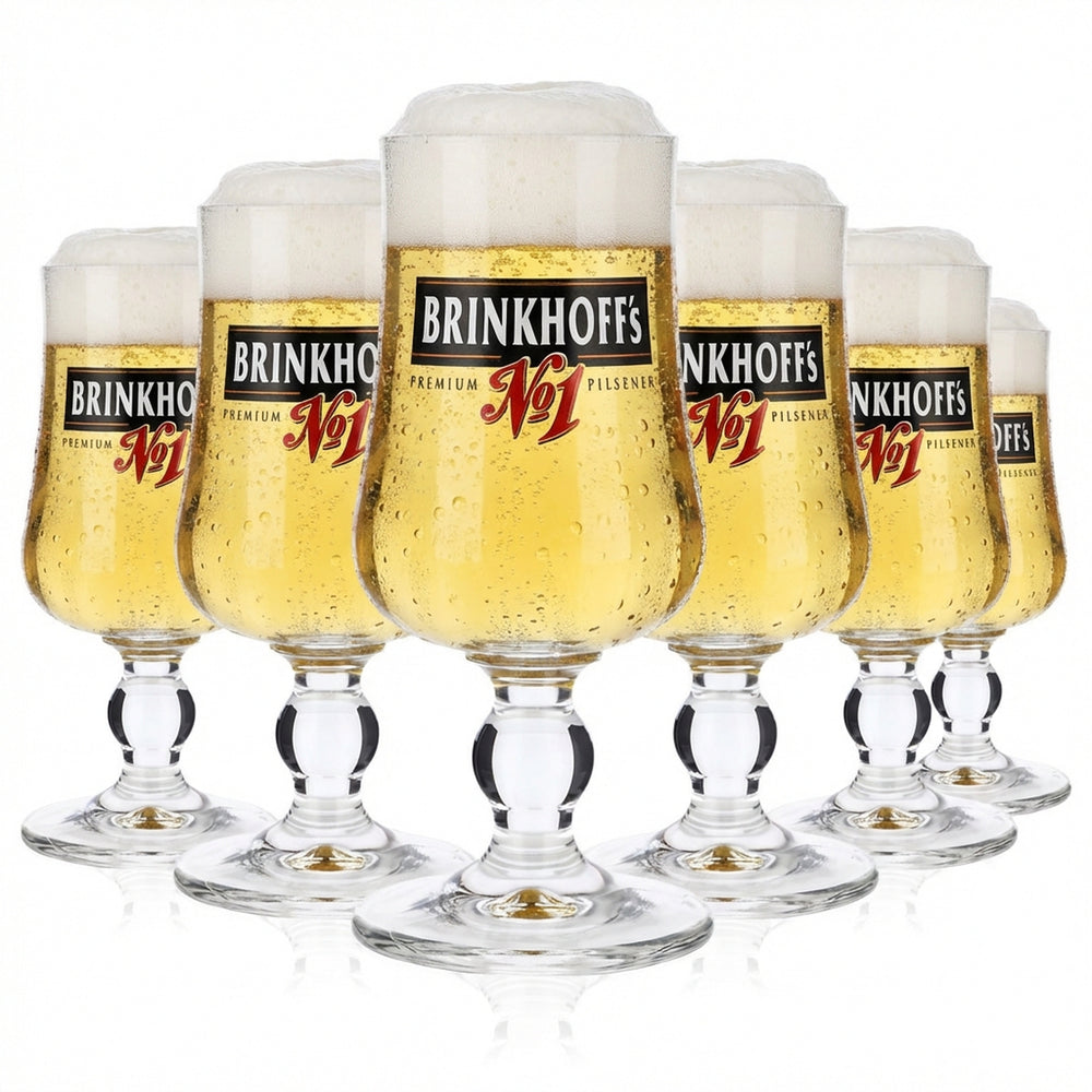 6 verres à bière Brinkhoffs Verres à bière 0,2 l Verres à bière Coupe Logo vert RC
