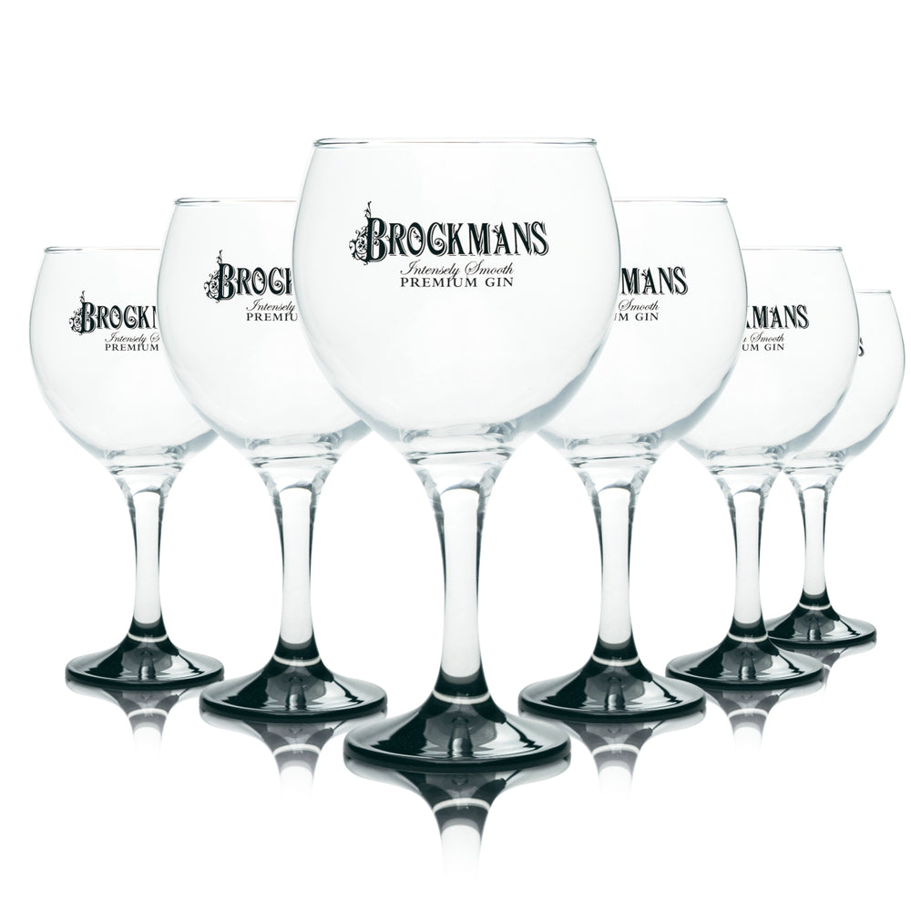 6 verres à gin Brockmans 60 cl, verre ballon noir, verres à tonic, verre long drink Coppa