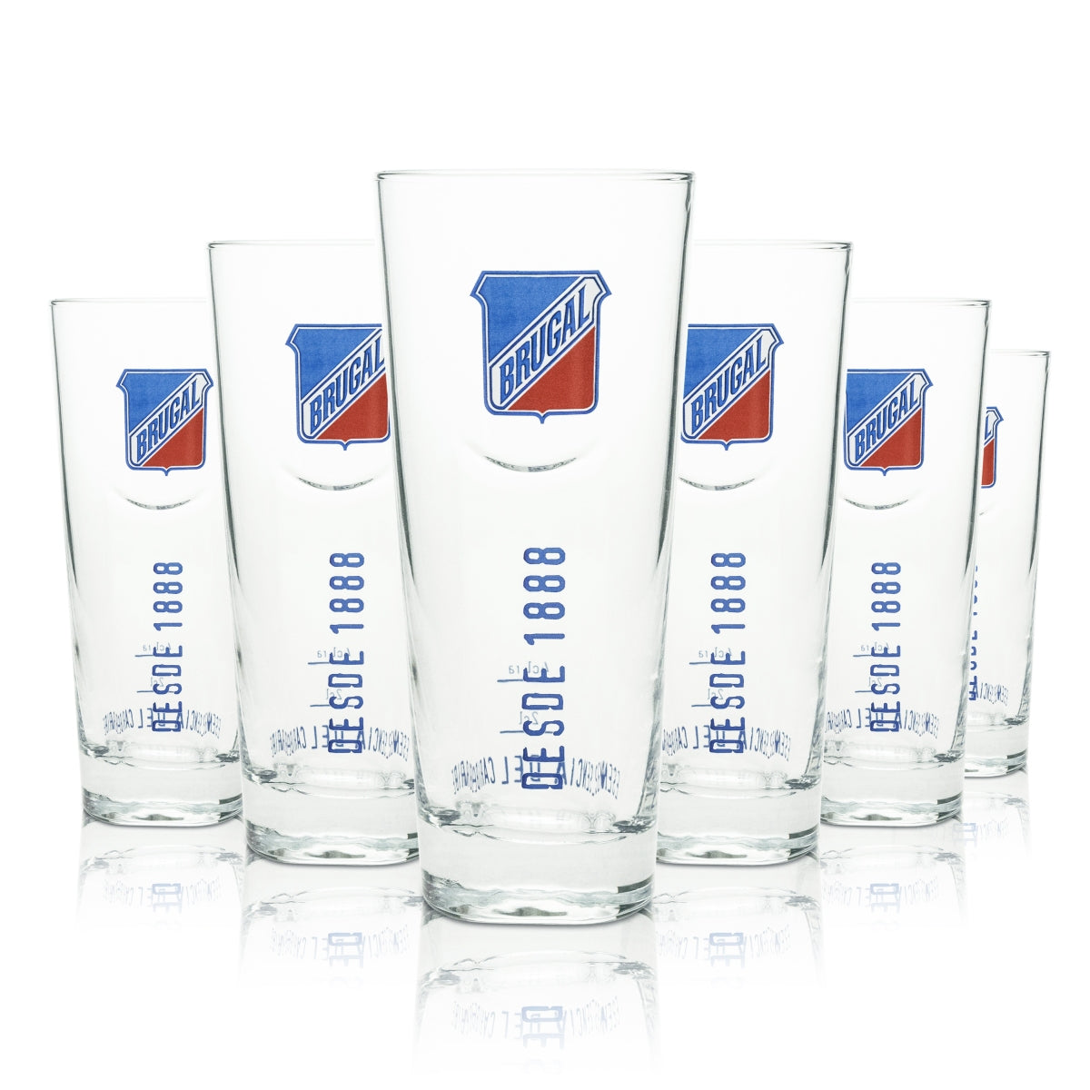 6x Verre à long drink Brugal Rum Desde 1888 4 cl Rastal
