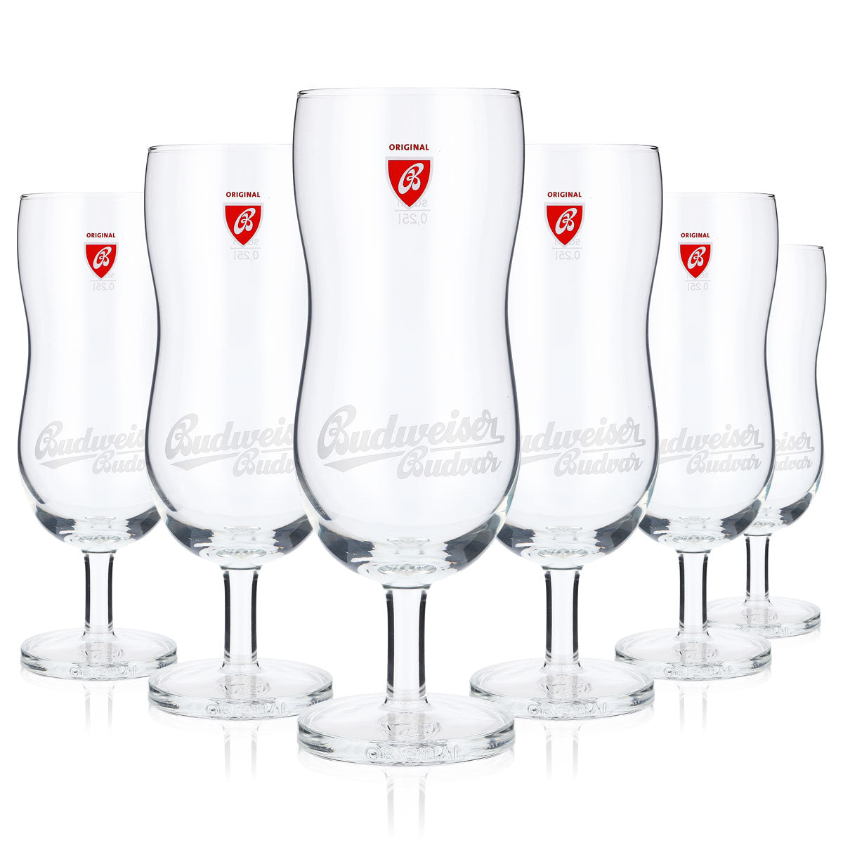6 verres à bière Budweiser 0,25 l Verres à bière profilés Verres design Budvar – Vue 5