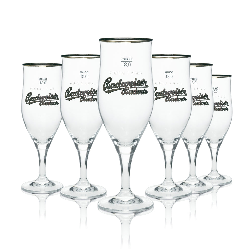 6 verres à bière Budweiser Original Budweiser Budvar 0,3 l Sahm