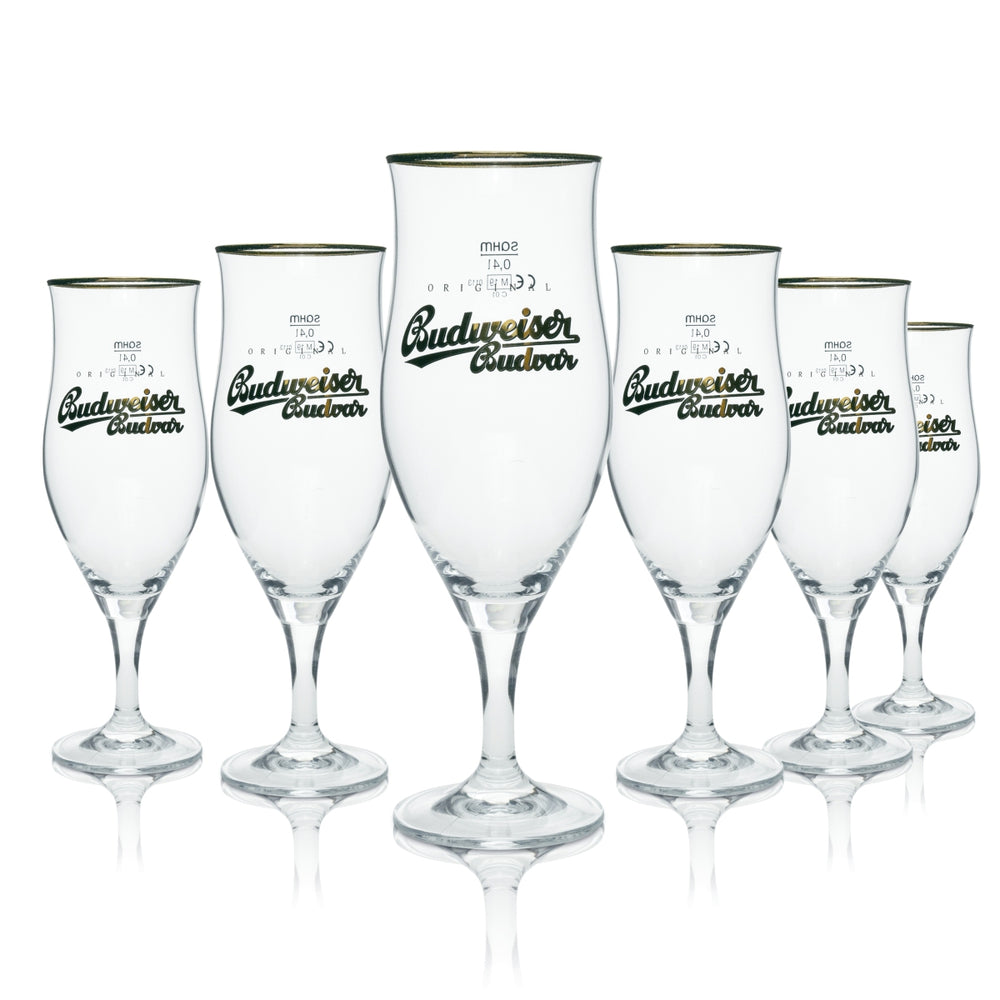 6 verres à bière Budweiser Original Budweiser Budvar 0,4 l Sahm