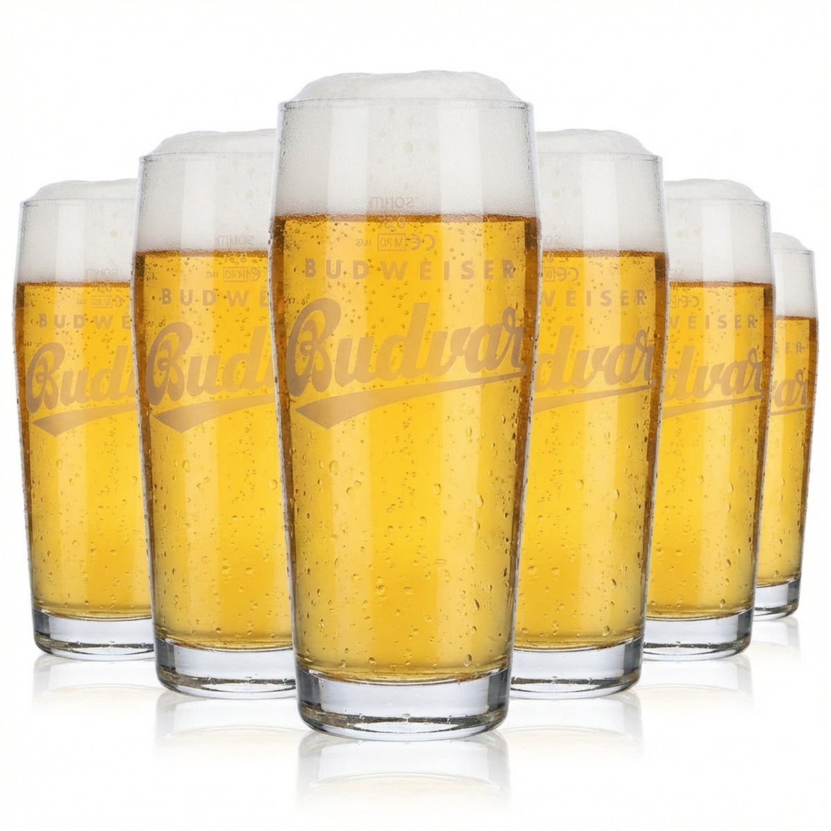 6 verres à bière Budweiser Willigläser 0,5 l, verres à bière avec logo blanc