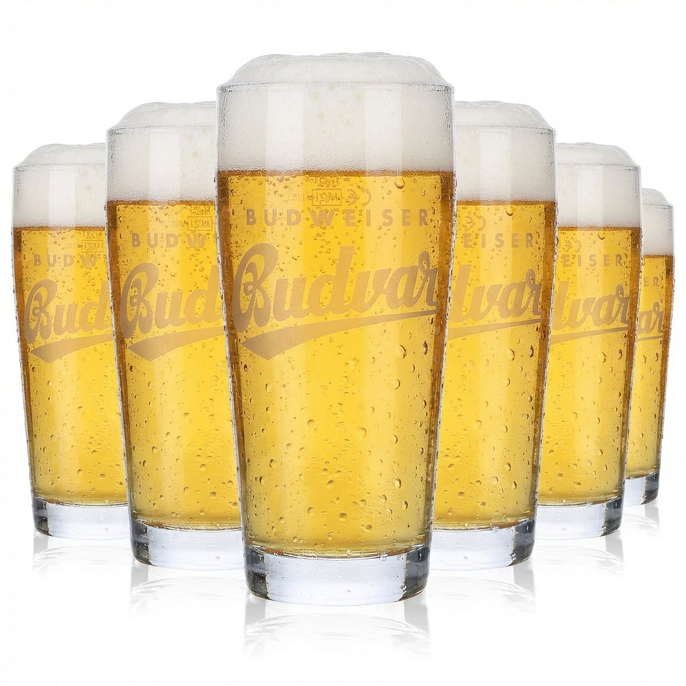 6 verres à bière Budweiser Verres à bière Gobelets 0,3 l Budvar Logo satiné