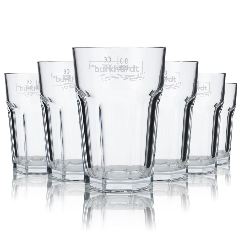 6x Burkhardt Verre 0,3 l Verre à long drink Verre à boire Jus d'orange Eau minérale Set de verres