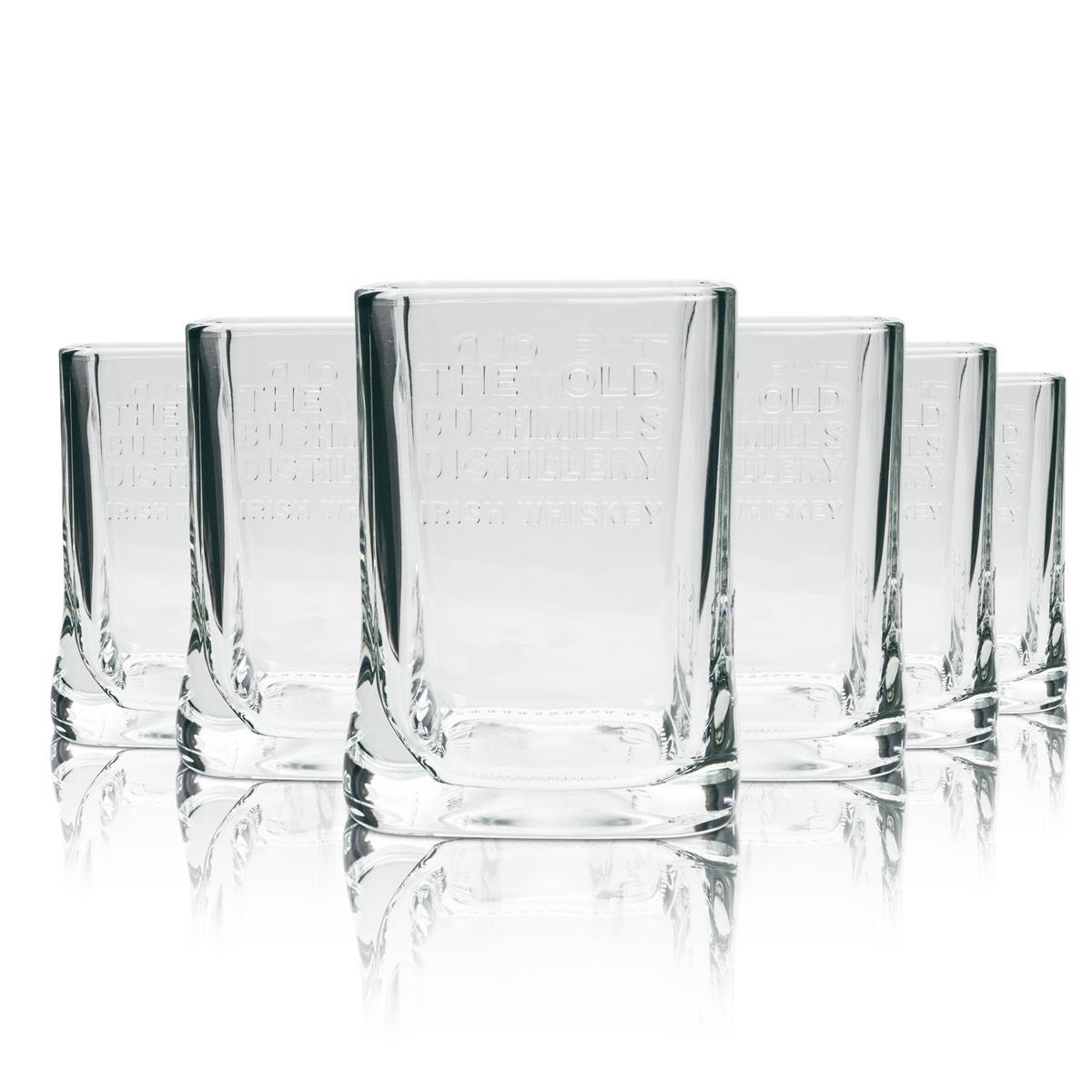 6 verres Bushmills 0,25 l, gobelets à relief, verres à whisky irlandais