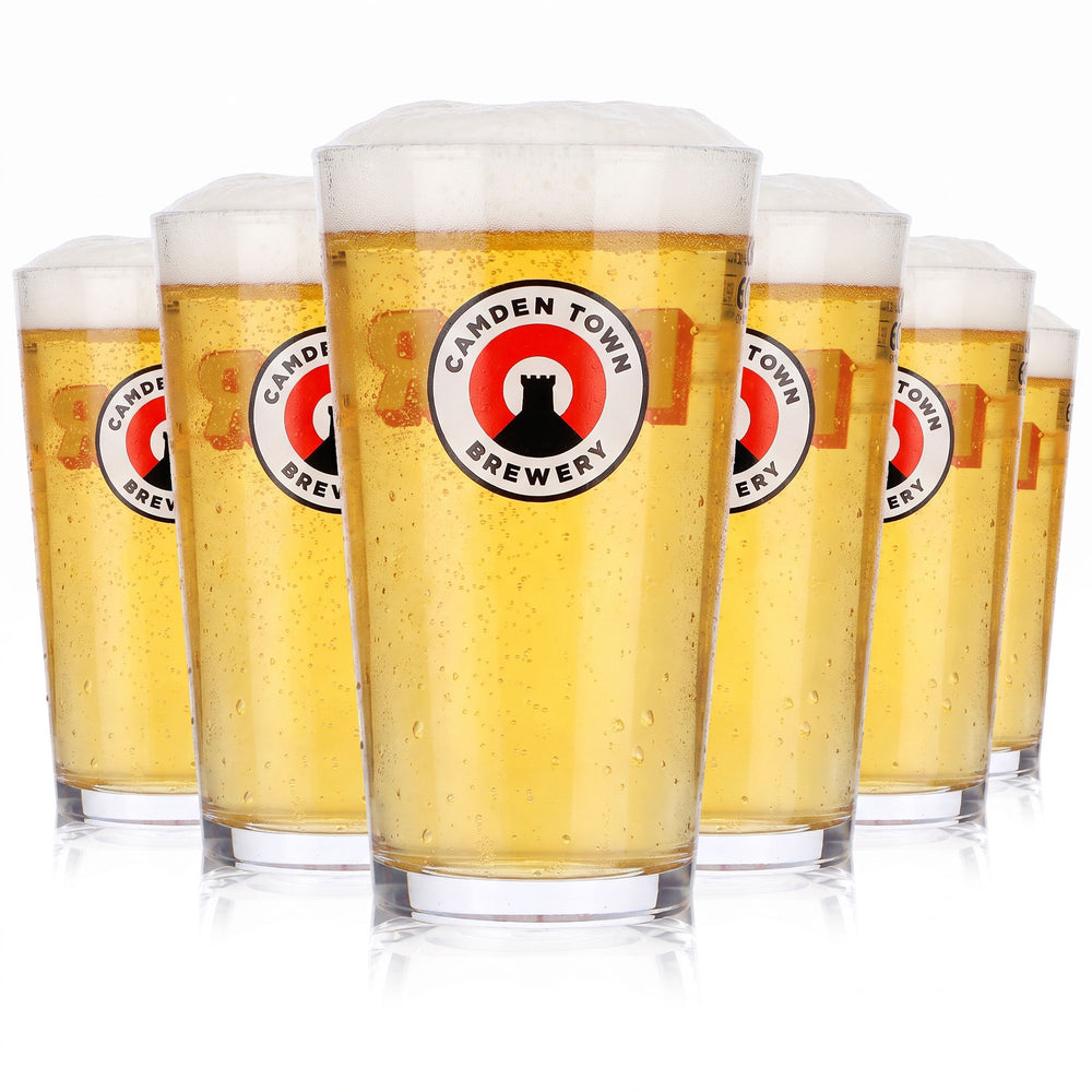 Lot de 6 verres à bière Camden Town Brewery de 0,25 l « Willi Becher Beer » (de Londres) (lot de 6)
