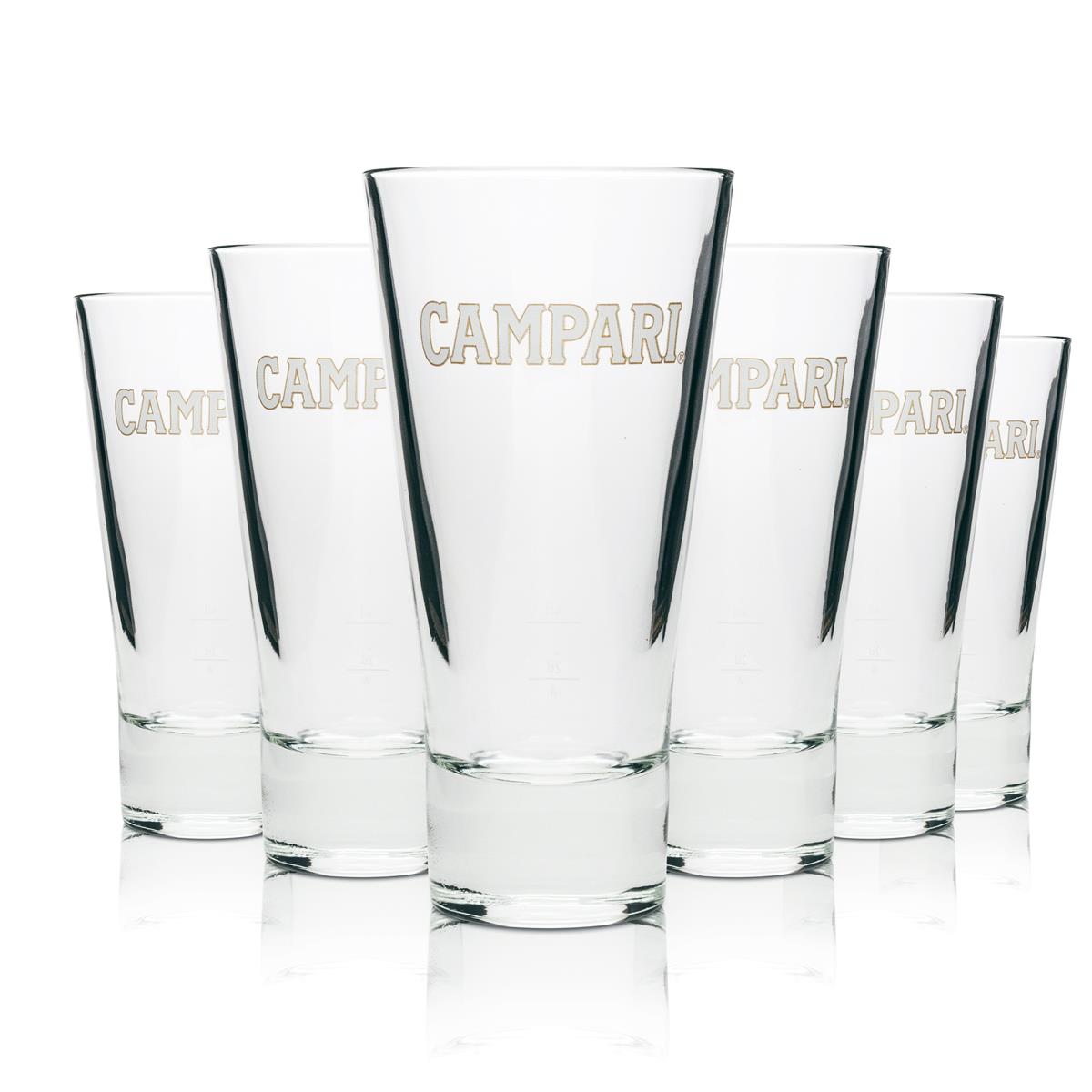 6 verres à long drink Campari Aperitif 35 cl