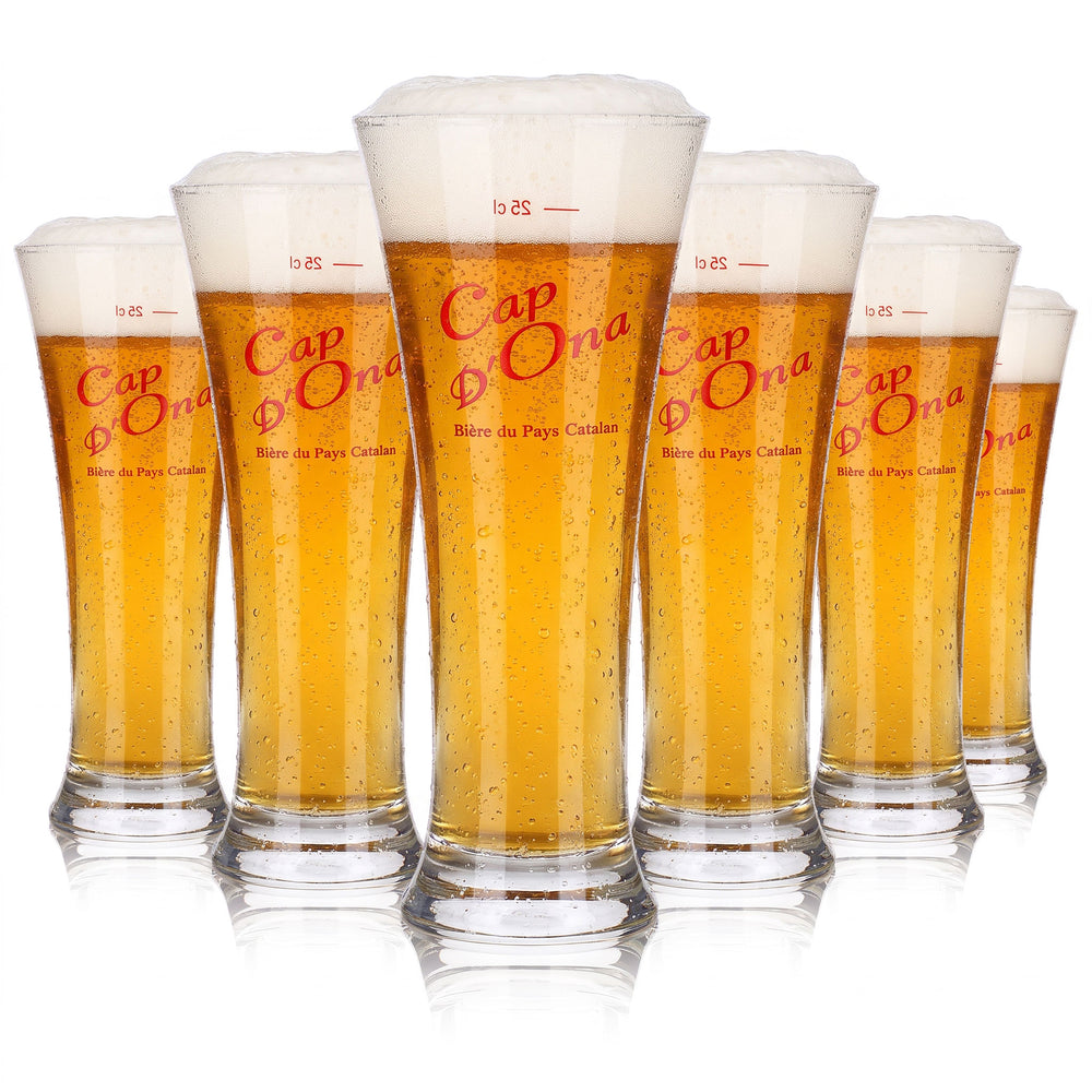 6 verres à bière Cap d'Ona, verres à pied, verres tulipes, 0,25 l, Arcoroc (lot de 6)