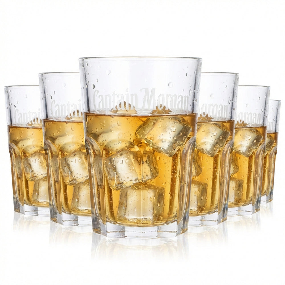 6 verres à rhum Captain Morgan 0,35 l Verre à long drink Tumbler Captain Morgan Arcoroc