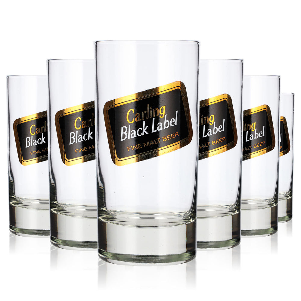 Lot de 6 verres à bière Carling de 0,34 l, modèle « Black Label » de Willibecher
