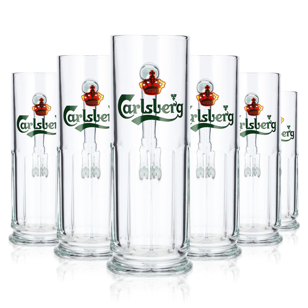 6 verres à bière Carlsberg de 0,3 l, modèle « Krug Relief Sahm »