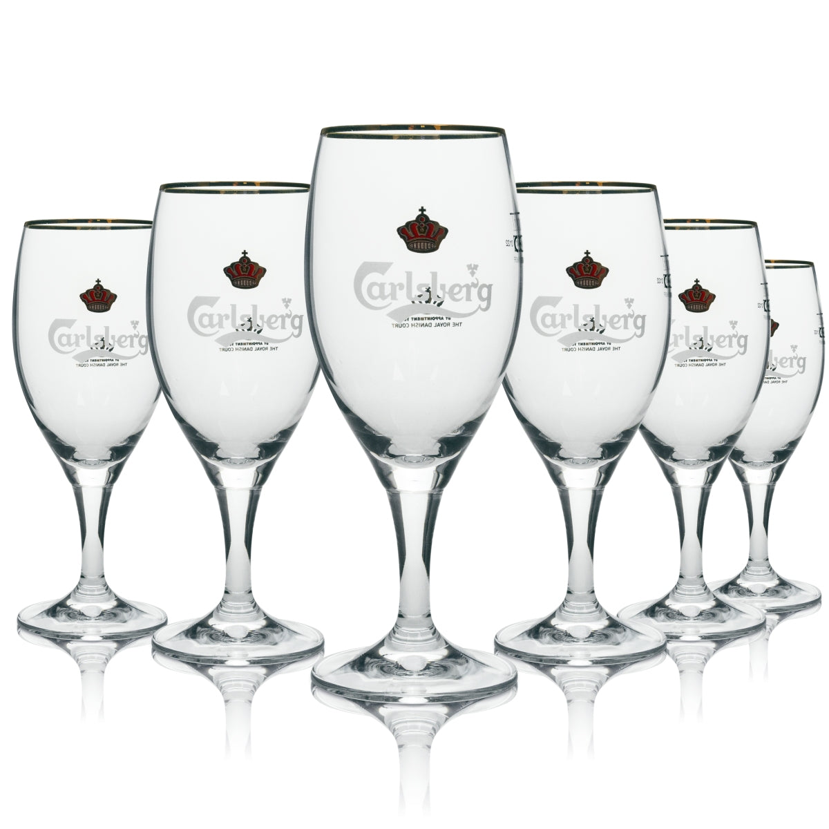 6x Verre à bière Carlsberg avec bord doré 200 ml Ritzenhoff