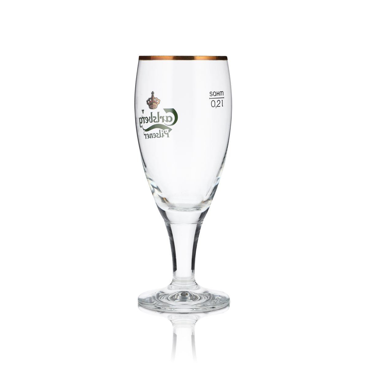 6x Carlsberg verre 0,2l coupe tulipe bord doré set de verres à bière blonde brasserie Danemark – Vue 3