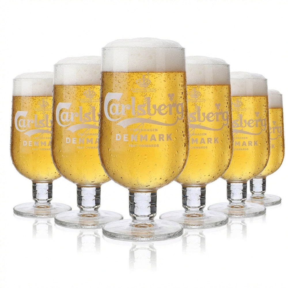 6 verres Carlsberg 0,3 l Verres à bière Pilsner Verres à pied Set Danish Brewery Gastro