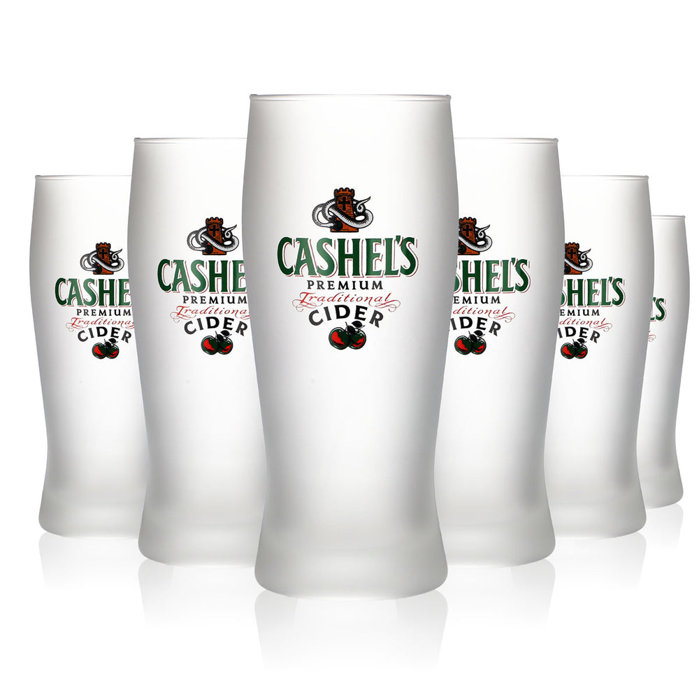 6 verres Cashels 0,3 l entièrement satinés Irish Beer verre dépoli