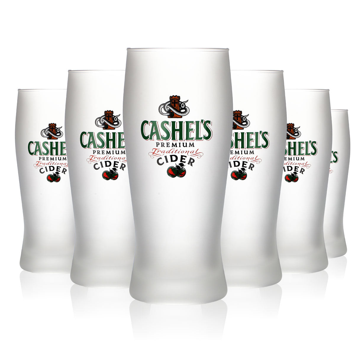 6 verres Cashels 0,3 l entièrement satinés Irish Beer verre dépoli