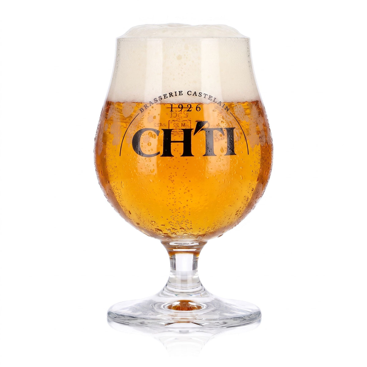 Lot de 6 verres à bière Castelain de 0,25 l, forme tulipe, motif « CH'TI 1926 Weizen » – Vue 2