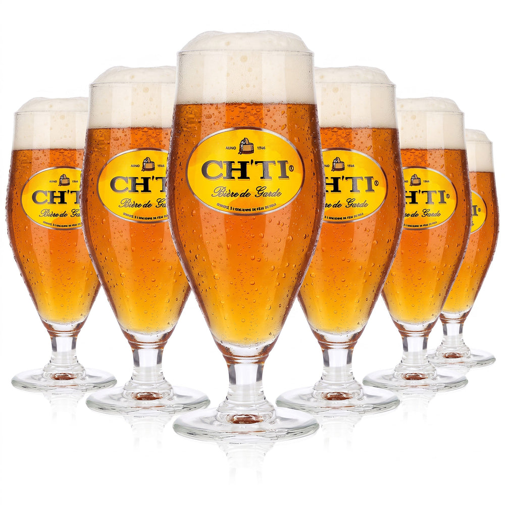 6 verres à bière CH TI de 0,25 l, verres à bière de type « Pokal », verres à bière « Bière de Garde » (lot de 6)