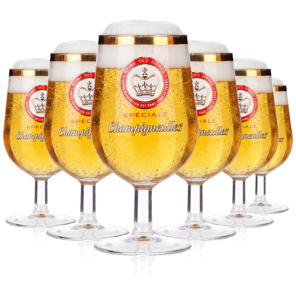 Lot de 6 verres à bière Champigneulles, modèle coupe, 0,25 l, bord doré « Speciale » (lot de 6)