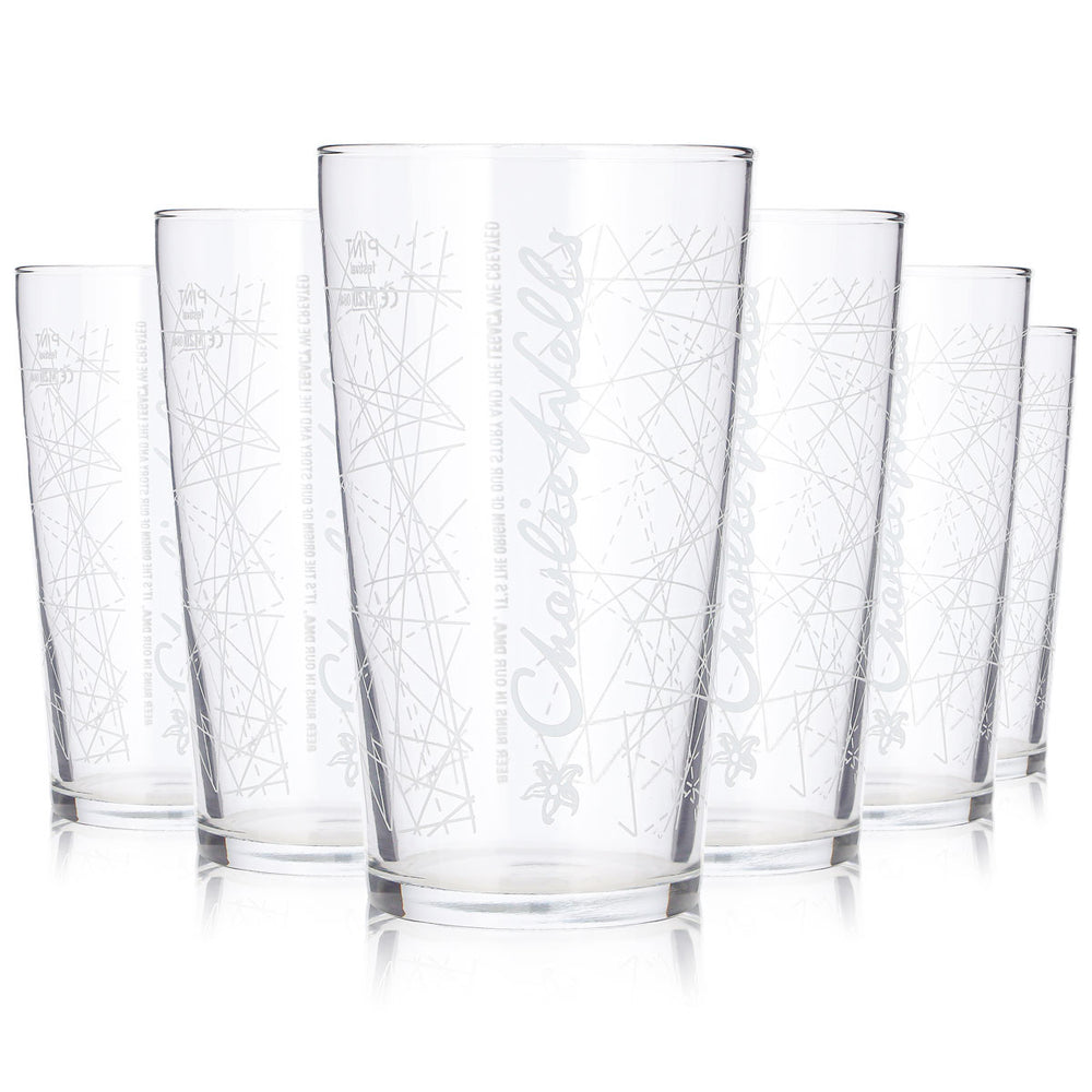 6 verres à bière Charlie Wells, 1 pinte, verres de festival, verres à bière, verres à pied (lot de 6)