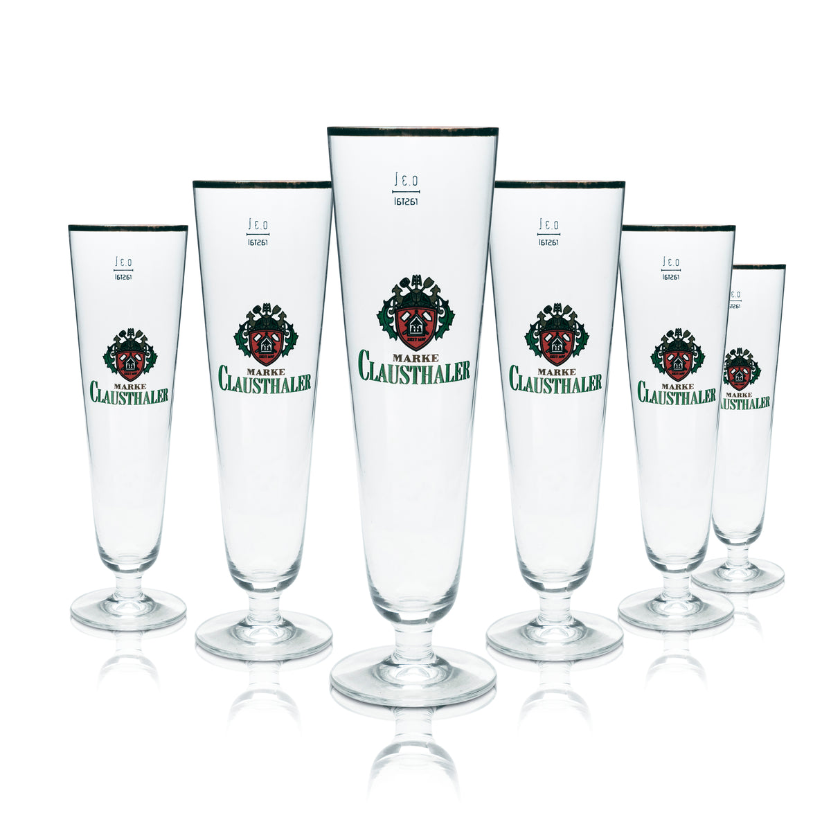 6 verres à bière Clausthaler 0,3 l, forme tulipe, bord doré, verres gastronomiques Pilsner pour bar – Vue 6