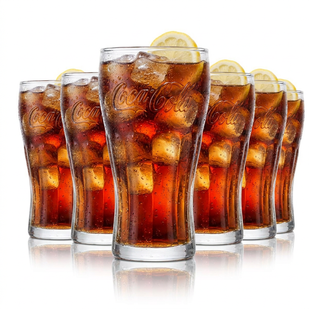 6 verres Coca Cola Contour 0,2 l, verres à boisson gazeuse, calibrés, pour la restauration