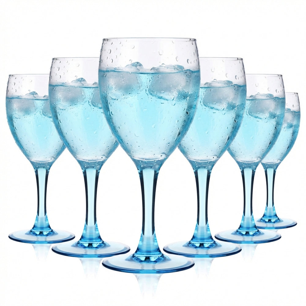 6 verres à eau Cool Blue 0,19 l Verres à eau Calice Pied bleu