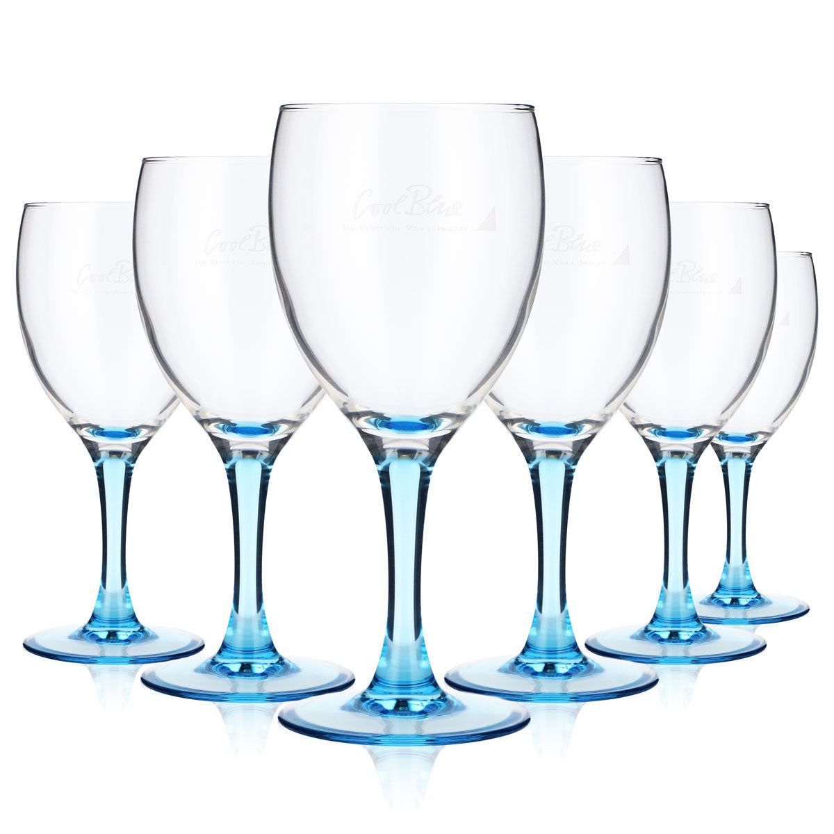 6 verres à eau Cool Blue 0,19 l Verres à eau Calice Pied bleu – Vue 5