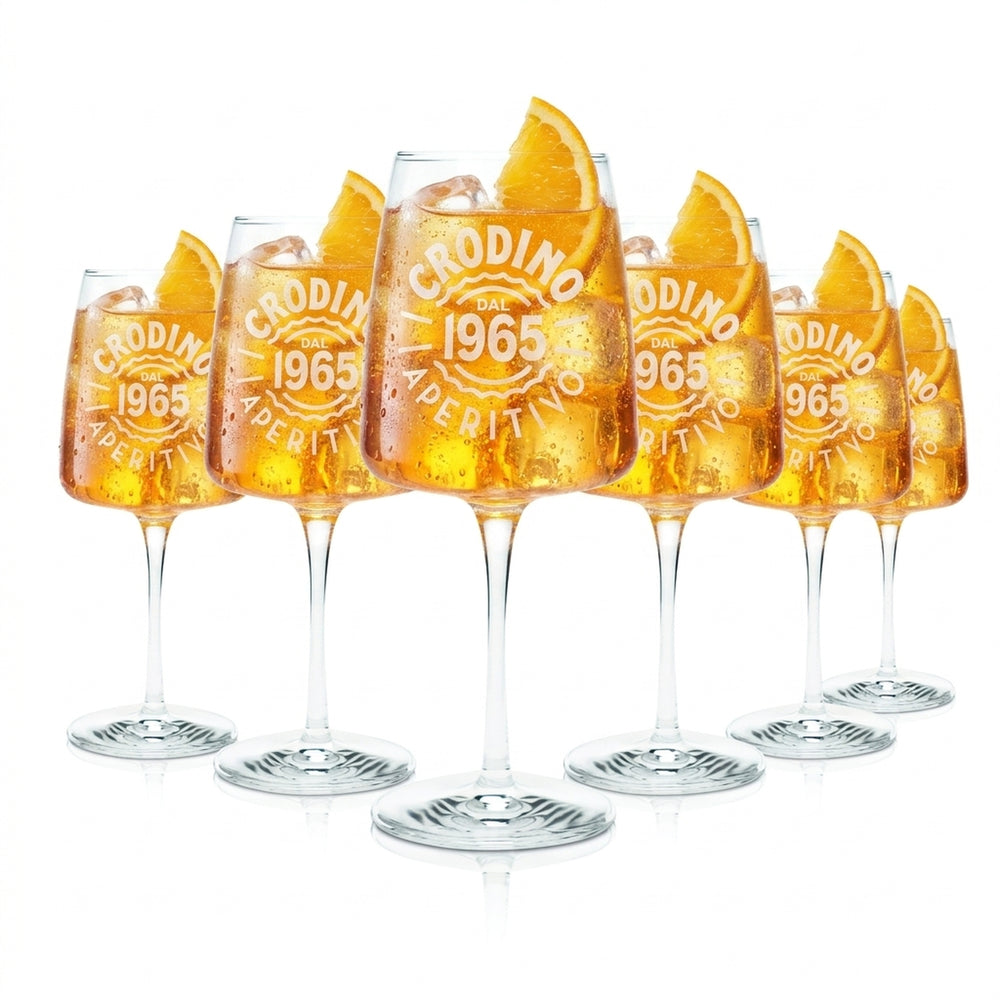6x Crodino Aperitivo Verre 48 cl Verre à vin 1965 Verres à cocktail Verres à long drink Amer