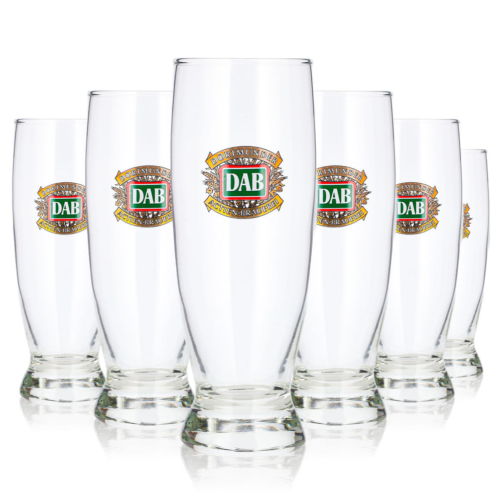 6 verres à bière DAB - Dortmunder Aktien Brauerei, 0,34 l, verre à long drink (lot de 6)