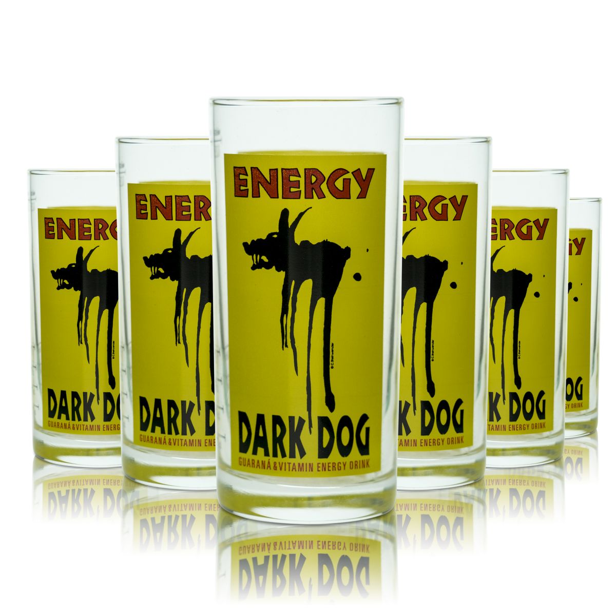 6 verres Dark Dog 0,25 l Verres à pied Verres à long drink Verres à boire Boisson énergisante