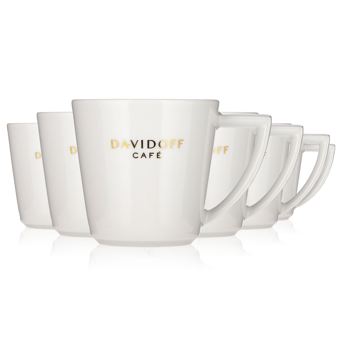 6 tasses à café Davidoff en verre et céramique