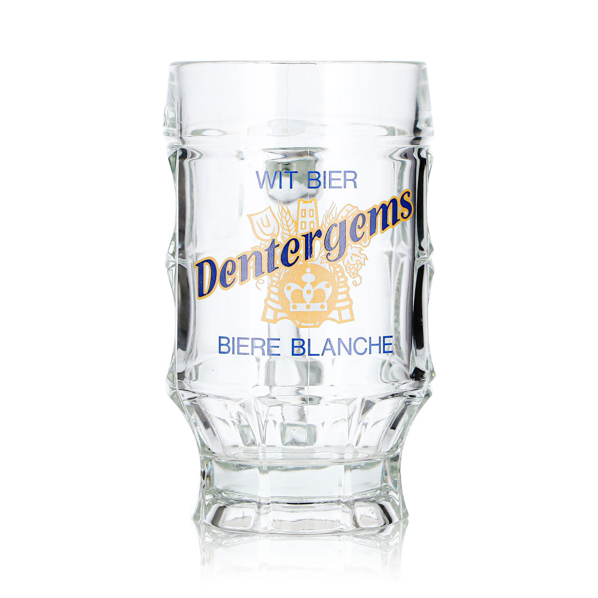 Lot de 6 verres à bière Dentergems, 0,25 l, chope, inscription bleue, fond jaune (lot de 6) – Vue 3