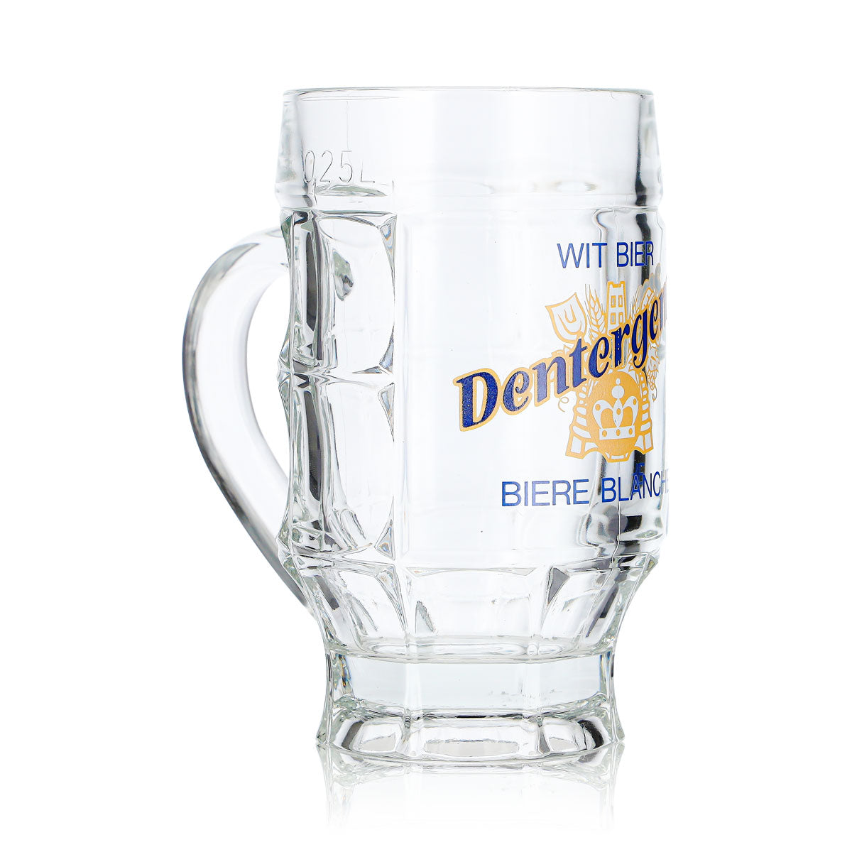 Lot de 6 verres à bière Dentergems, 0,25 l, chope, inscription bleue, fond jaune (lot de 6) – Vue 4