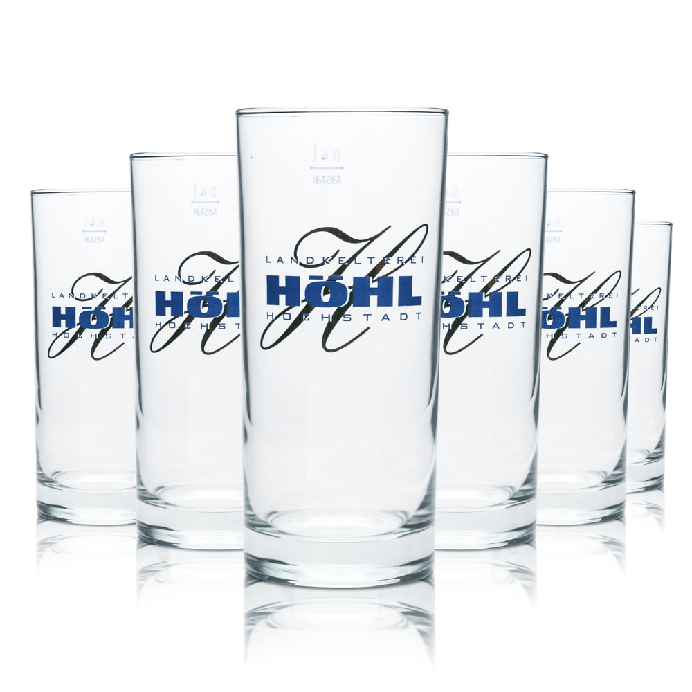 6x Verre à cidre ancien Hochstädter 0,4 l Verres Landkelterei Höhl Bar