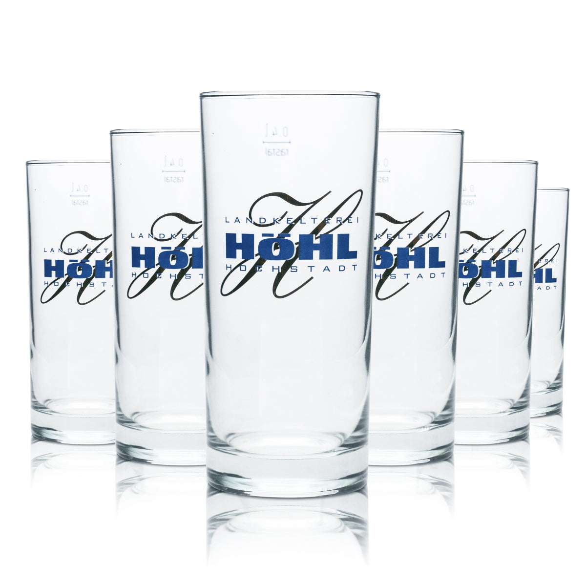 6x Verre à cidre ancien Hochstädter 0,4 l Verres Landkelterei Höhl Bar