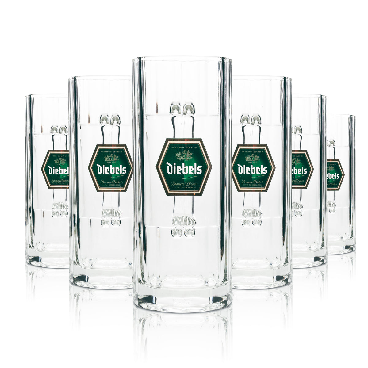 6x verre à bière Diebels 0,5 l, chope striée Sahm Wallenstein – Vue 4