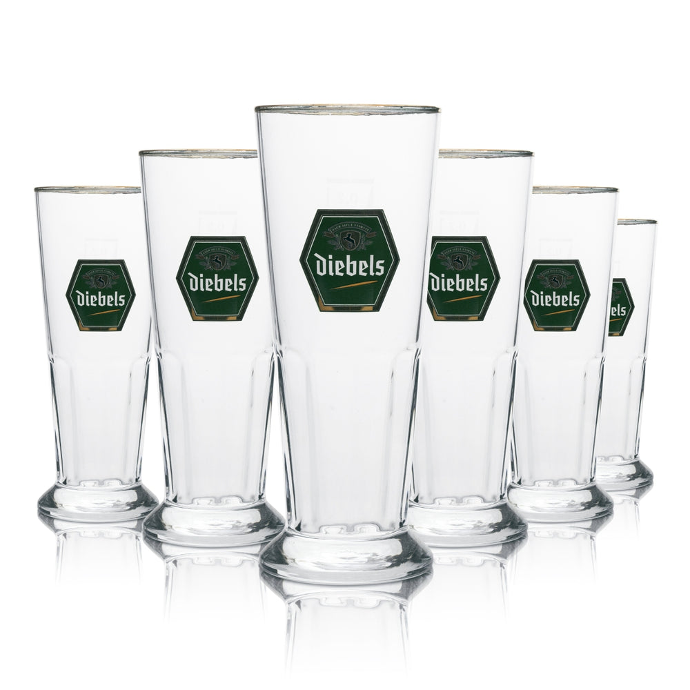 6x verre à bière Diebels 0,2 l rastal