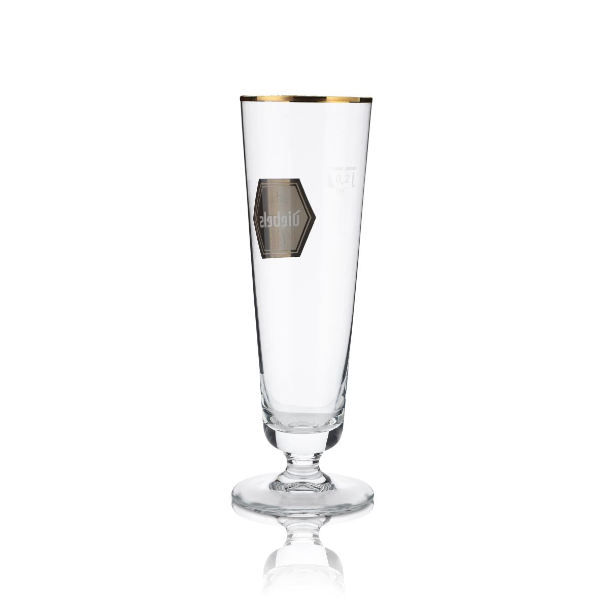 6 verres à bière Diebels 0,2 l Verres à pied Pilstulpe Bord doré Set de verres Brasserie Gastronomie – Vue 3
