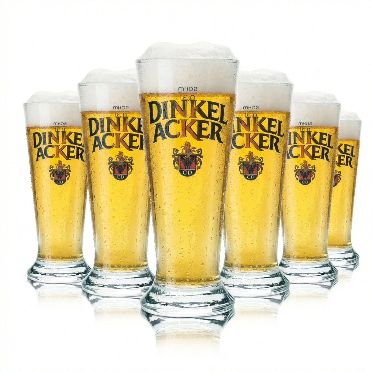 6x verre à bière en épeautre 0,3 l Pokal CD Sahm Pils Tulipe Verres Brasserie Rétro