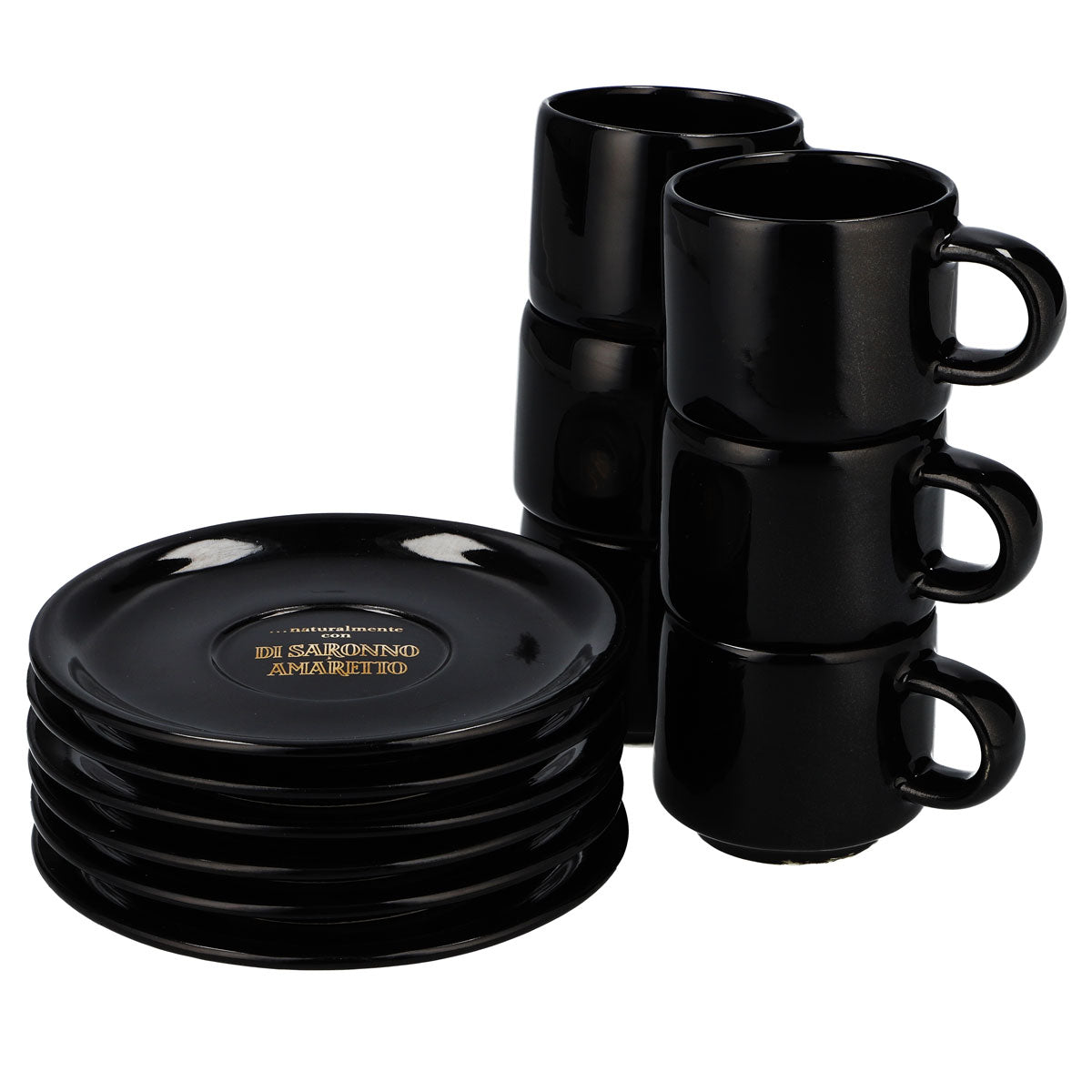 Lot de 6 verres à liqueur Disaronno de 0,07 l avec soucoupe, en céramique (lot de 6) – Vue 4