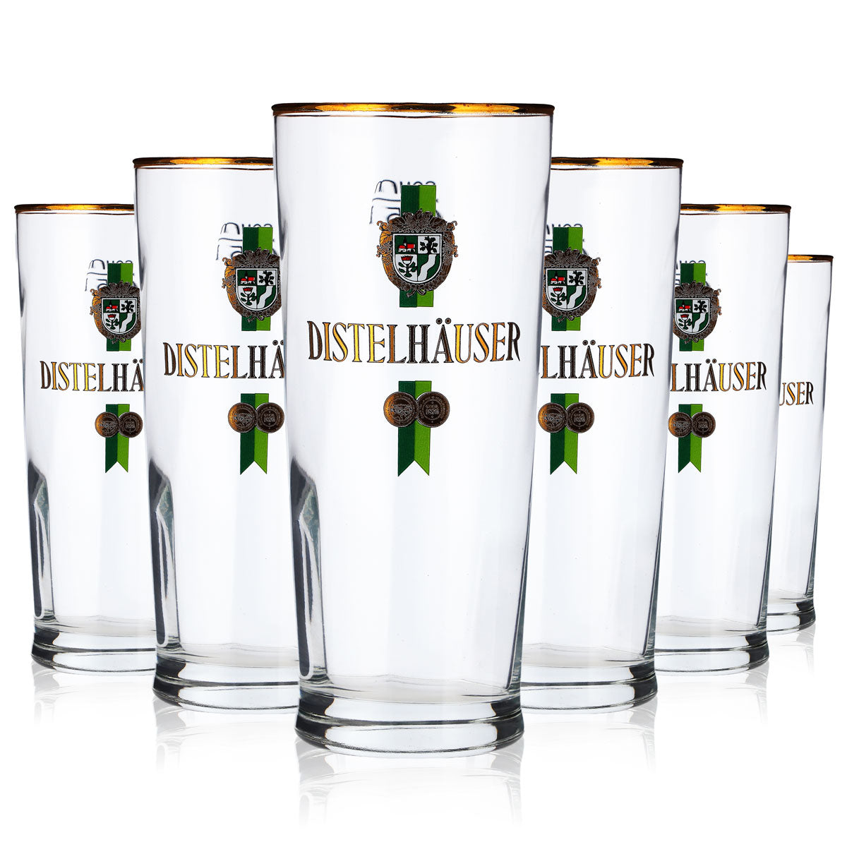 6 verres à bière Distelhäuser 0,25 l avec bord doré Sahm – Vue 6