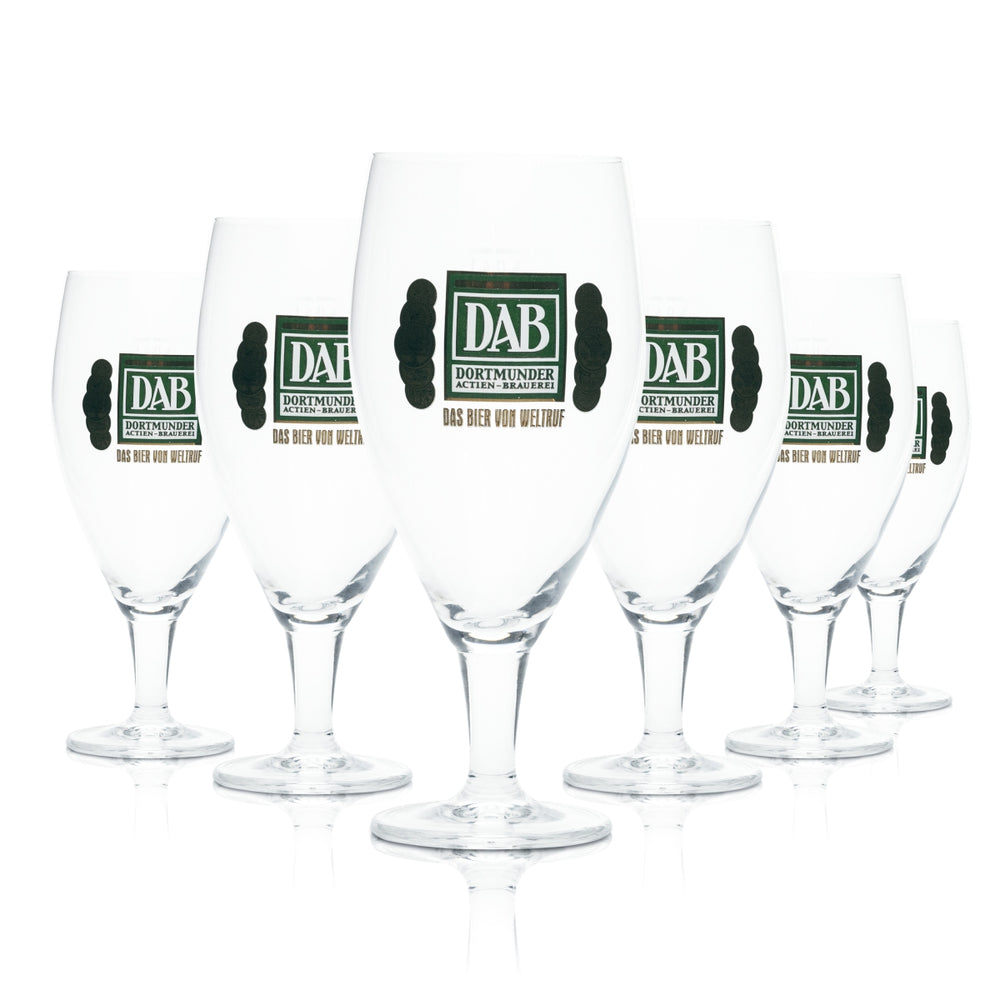 6 verres à bière Dortmunder Aktien Brauerei 0,4 l, forme tulipe, verres à pils, DAB