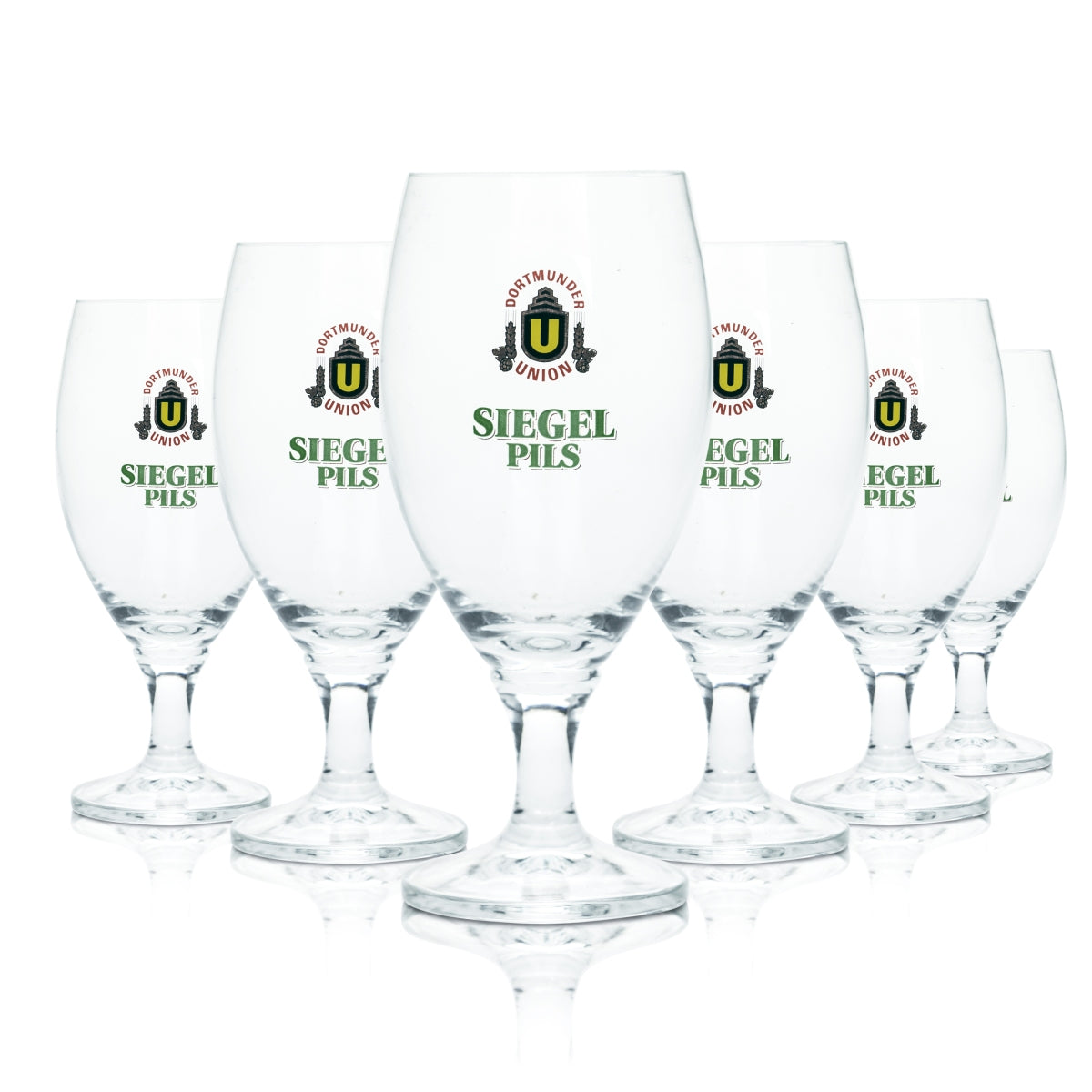 6 verres à bière Dortmund Union 0,4 l, forme tulipe, gobelet, sceau, pils, brasserie, gastronomie, chêne
