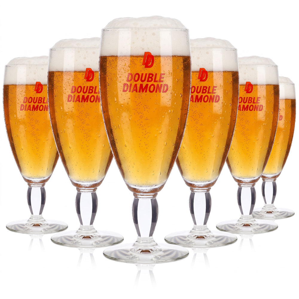 Lot de 6 verres à bière « Double Diamond » de 0,34 l, à pied angulaire (lot de 6)