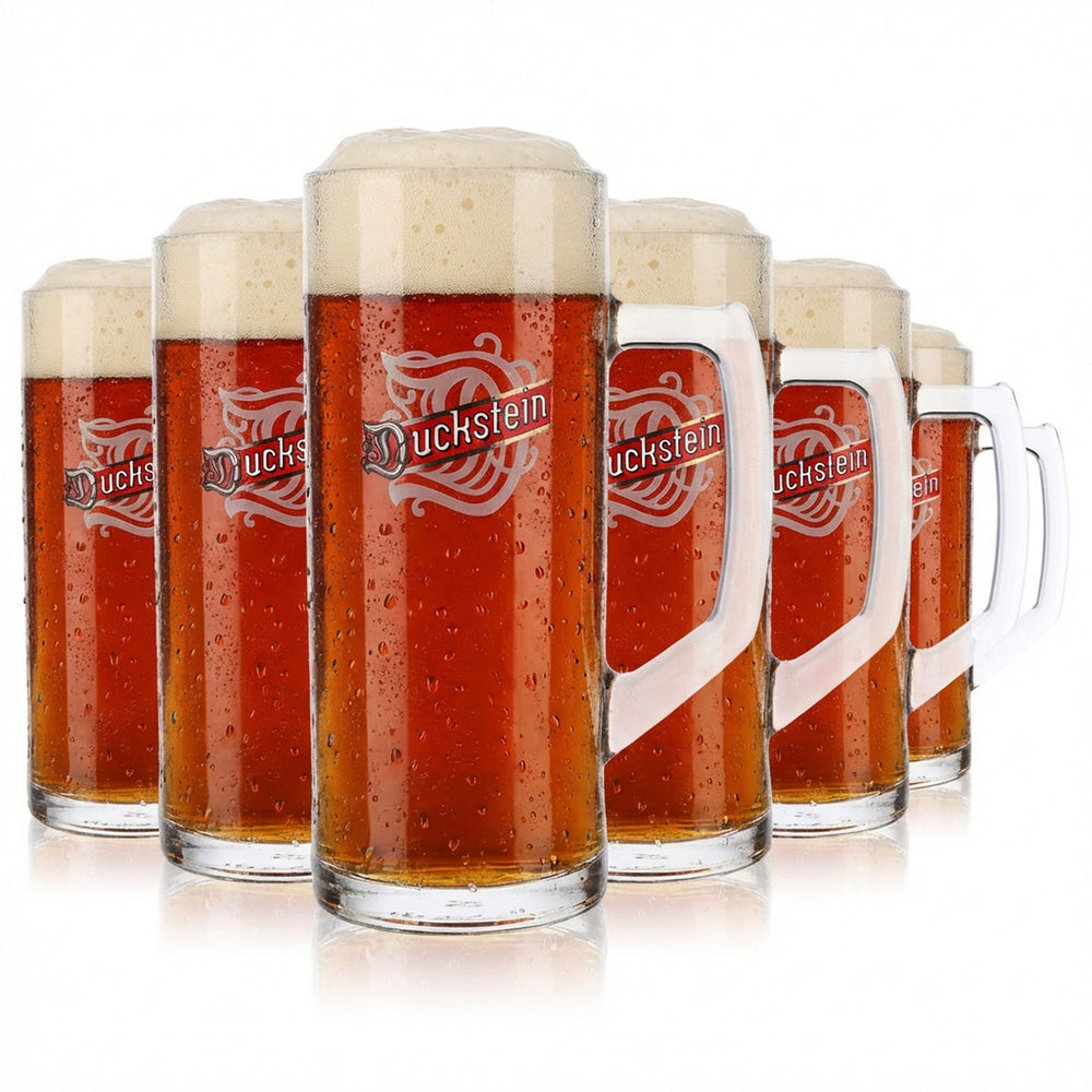 6 verres à bière Duckstein 0,5 l, chopes à bière, verres à bière, chopes à bière lisses Borgonovo Reno