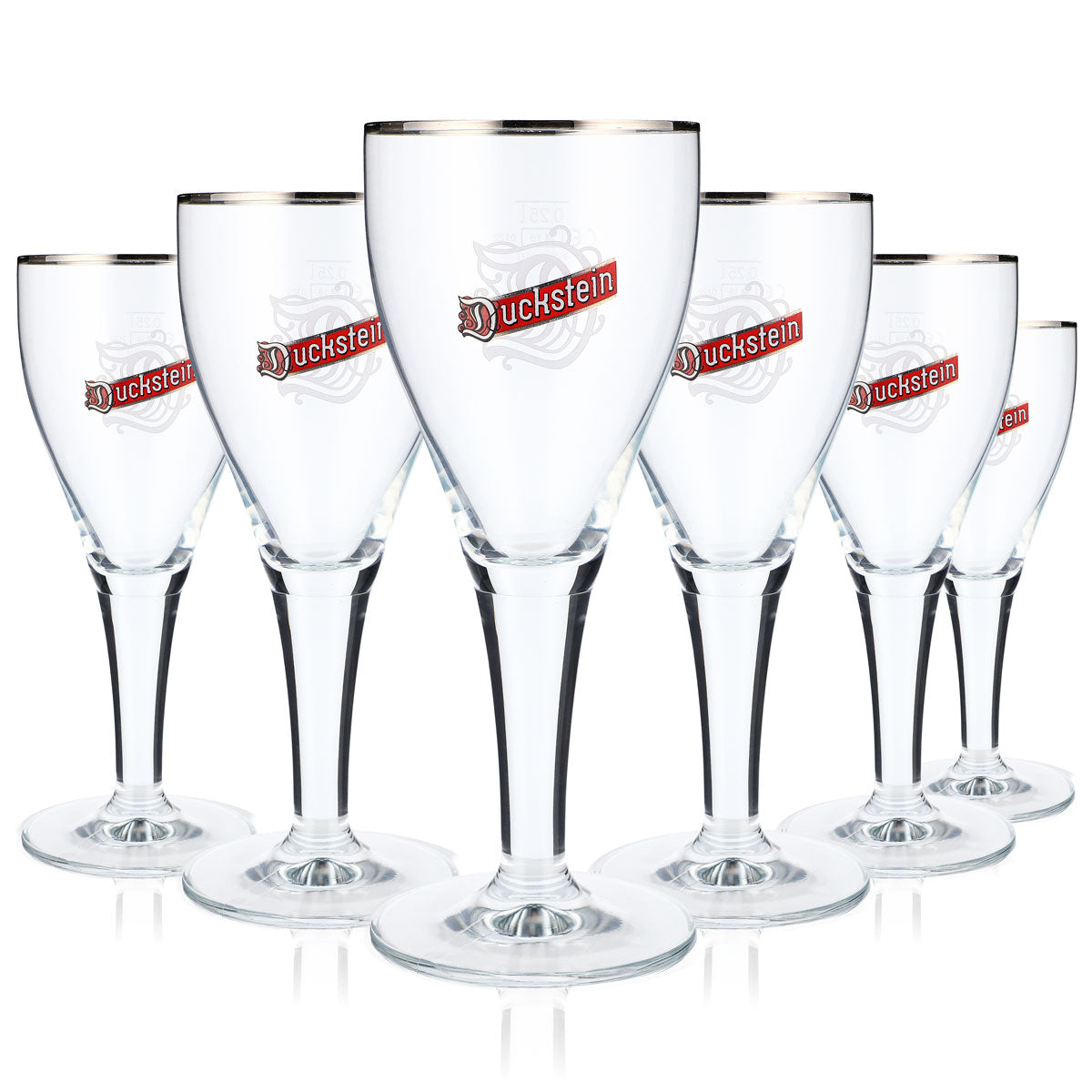 6 verres à bière Duckstein 0,25 l, bord platine, grand logo Harzer – Vue 5